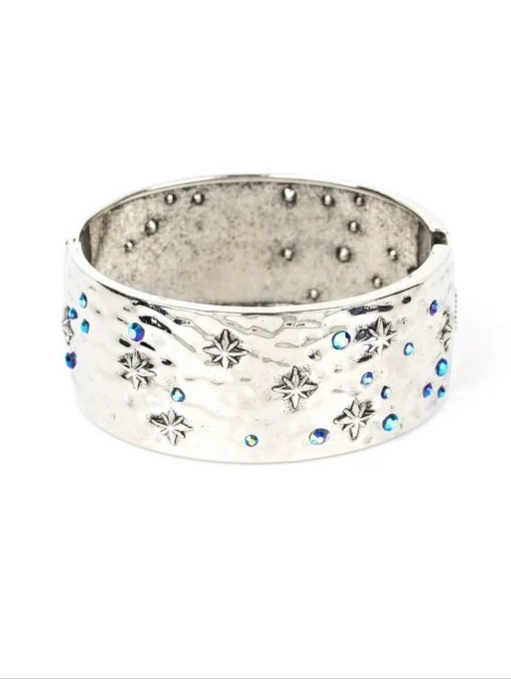 Across The Constellations  Silver Bracelet with Blue Accents